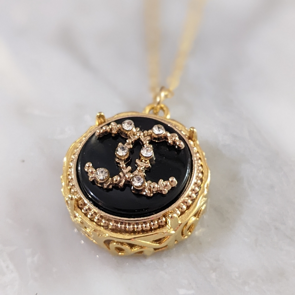 Vintage Chanel Brooch Repurposed into Necklace